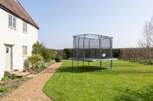 Jumpking 9ft x 13ft Rechteckige Trampolin mit Sicherheit Gehäuse Netz & Leiter ❘ Outdoor-Garten-Trampolin für Erwachsene & Kinder | Tri-Layer Rohr