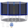 SAIBERTAN Trampolin Outdoor Ø244/305/366 cm, Rundes Gartentrampolin mit 4 Erdnägeln & Sicherheitsnetz – EXTRA STARK & WETTERFEST