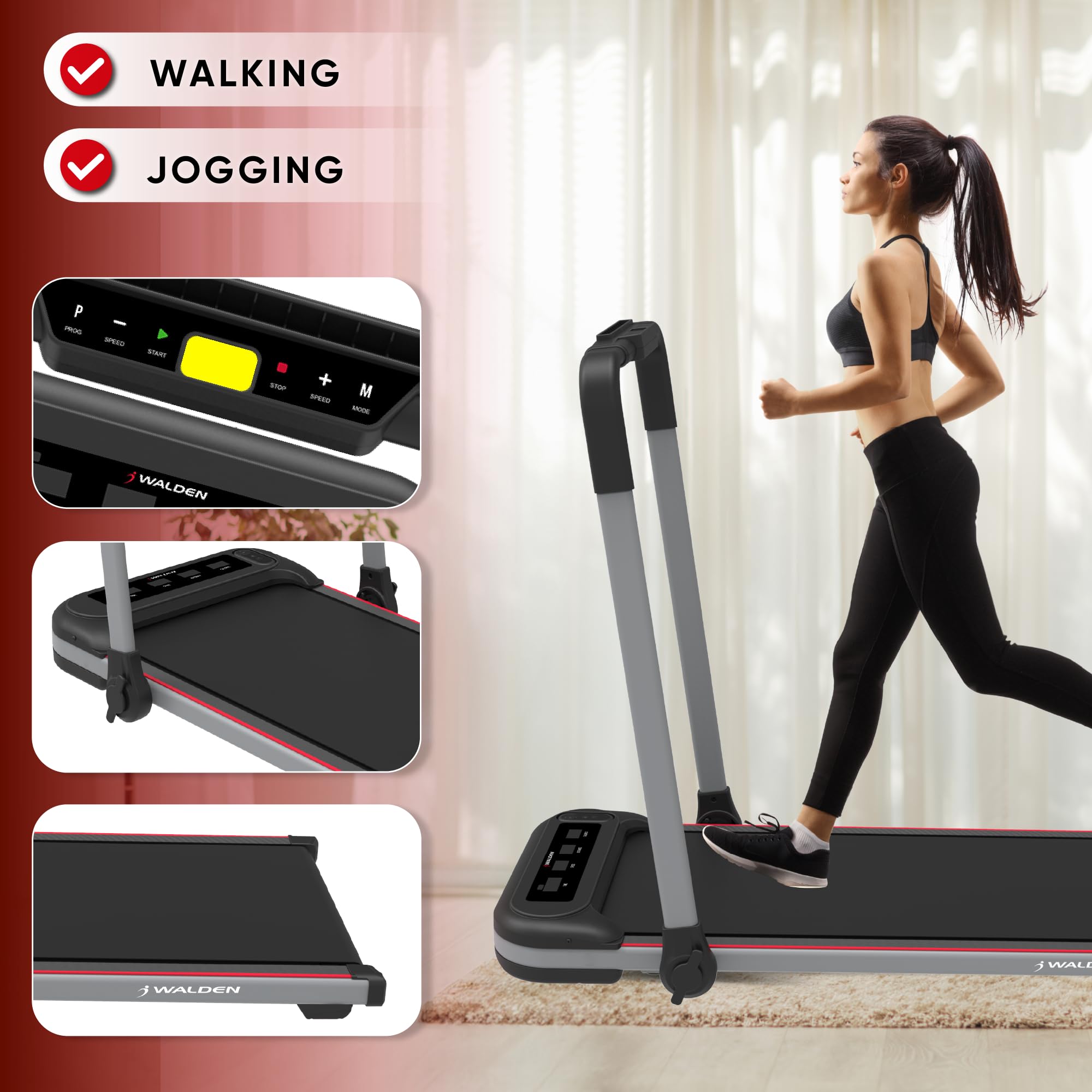 Elektrisches Laufband für zu Hause wakingpad, klappbar, 1-2,5 PS, 12 voreingestellte Programme, LCD-Display, 1-10 km/h (2600)