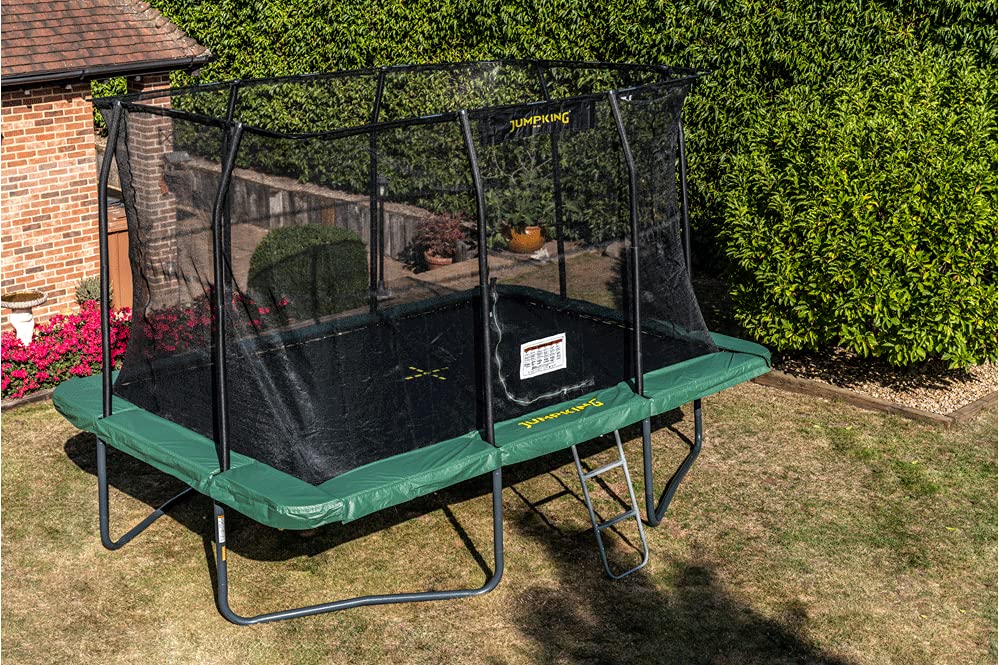 Jumpking 9ft x 13ft Rechteckige Trampolin mit Sicherheit Gehäuse Netz & Leiter ❘ Outdoor-Garten-Trampolin für Erwachsene & Kinder | Tri-Layer Rohr