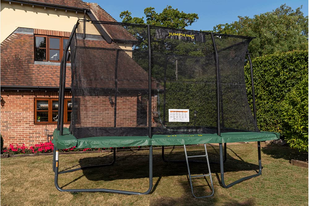 Jumpking 9ft x 13ft Rechteckige Trampolin mit Sicherheit Gehäuse Netz & Leiter ❘ Outdoor-Garten-Trampolin für Erwachsene & Kinder | Tri-Layer Rohr
