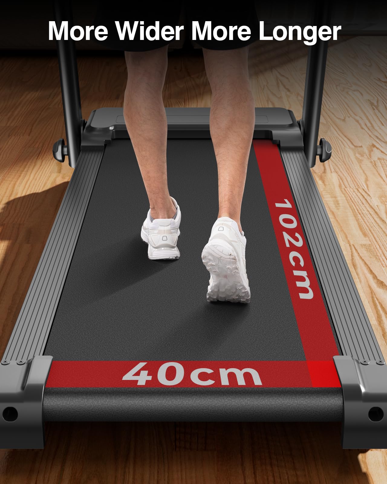 UMAY Laufband, klappbar, bis 12 km/h, 2.5 PS/1800W, Herzfrequenzmonitor, App, Bluetooth-Lautsprecher, 12 Programme, Zuhause