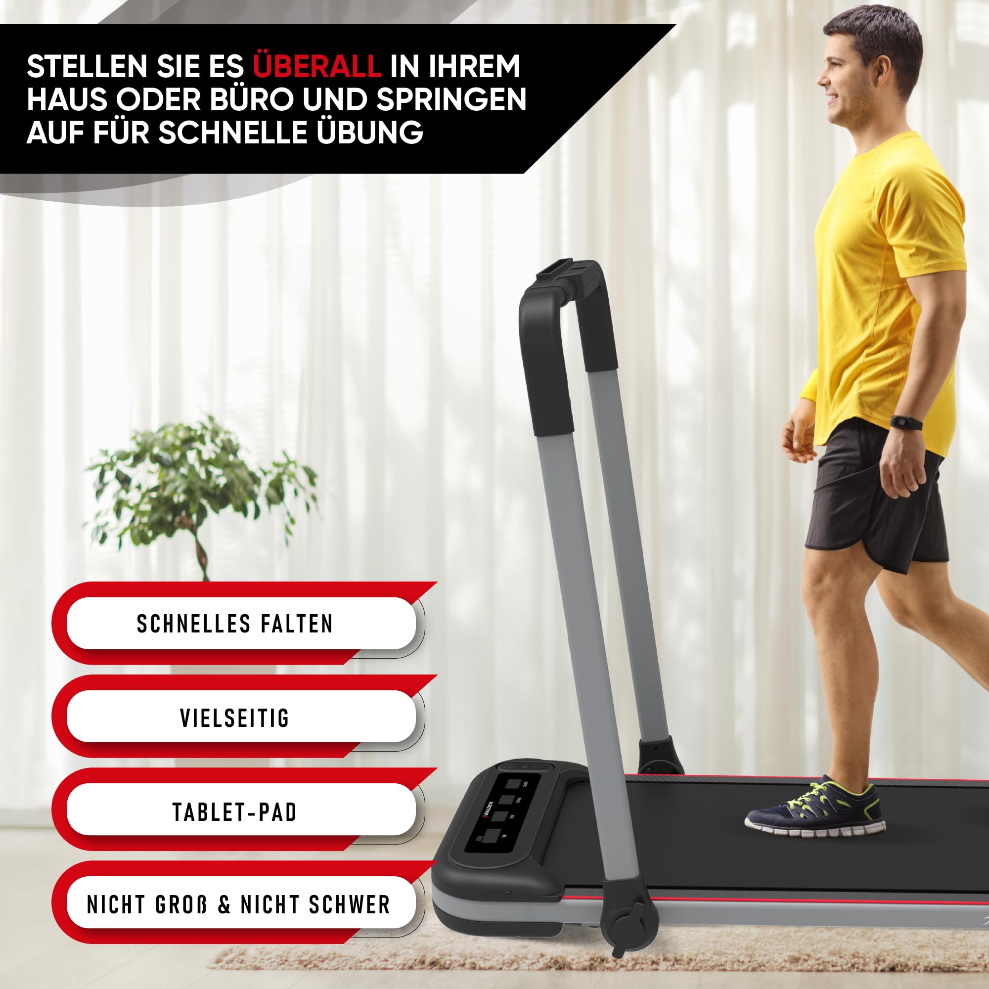 Elektrisches Laufband für zu Hause wakingpad, klappbar, 1-2,5 PS, 12 voreingestellte Programme, LCD-Display, 1-10 km/h (2600)
