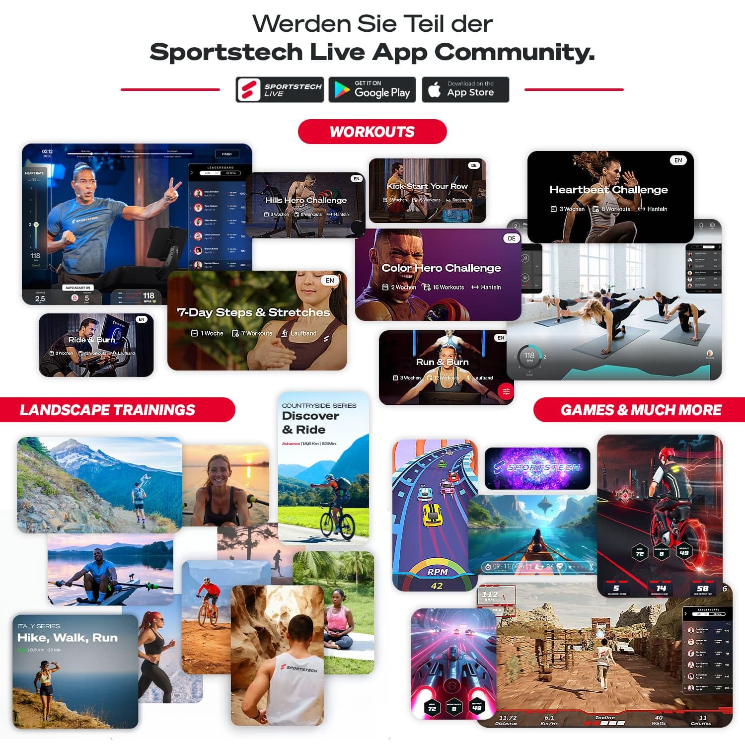 Sportstech F37s Laufband, 20 km/h, 7 PS, klappbar, Steigung, bis 150 kg, große Lauffläche, App, TÜV-geprüft, Home Gym