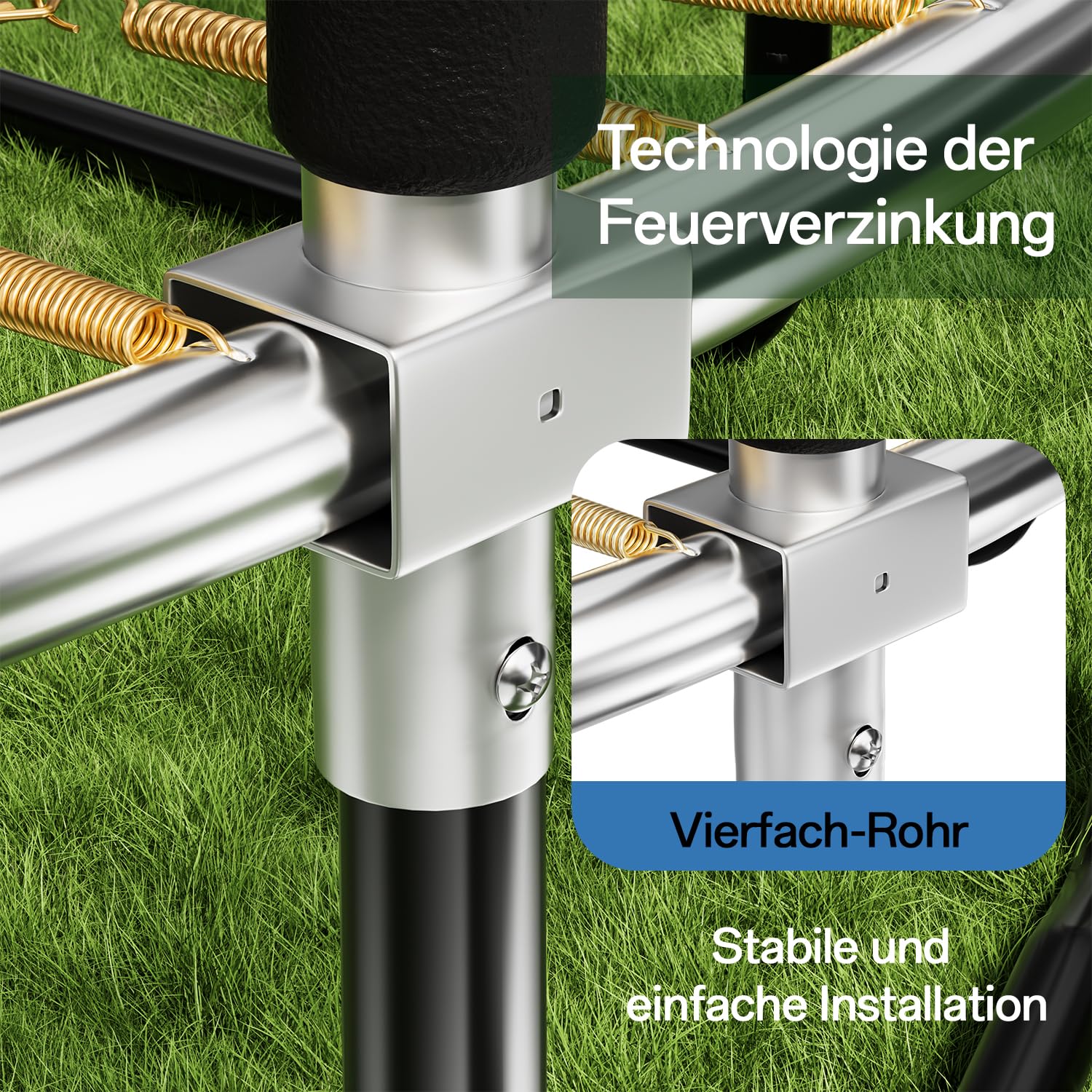 Flamaker Trampolin Outdoor, Ø 366/427cm Gartentrampolin mit Netz, TÜV Rheinland GS-Zertifikat, Bodenanker, Stabile Rahmenkonstruktion, Wetterfest