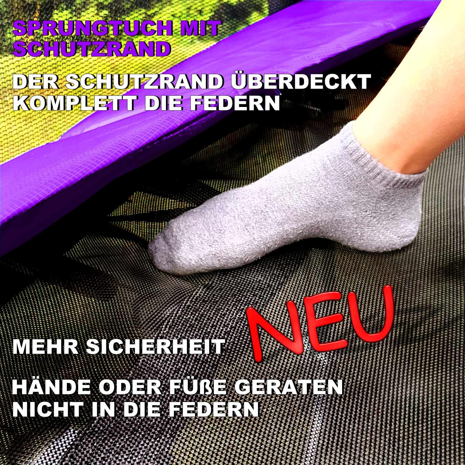 Baunsal® Trampolin Outdoor Ø 335 cm (FGOS) lila-schwarz als Komplettset Gartenspielzeug Kindertrampolin Gartentrampolin rund Garten Spielzeug