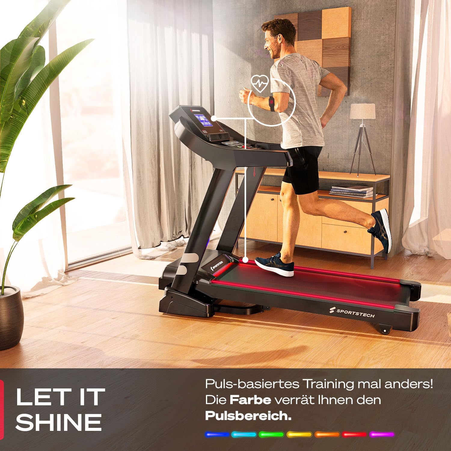 Sportstech F37s Laufband, 20 km/h, 7 PS, klappbar, Steigung, bis 150 kg, große Lauffläche, App, TÜV-geprüft, Home Gym