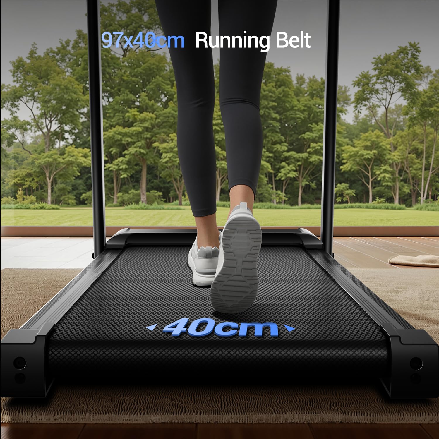 LONTEK Laufband für Zuhause Klappbar mit Steigung 9%, Laufbänder 12KM/H, Treadmill for Home mit 3,0-PS-Motor und LED-Anzeige, Max Belastung 136KG