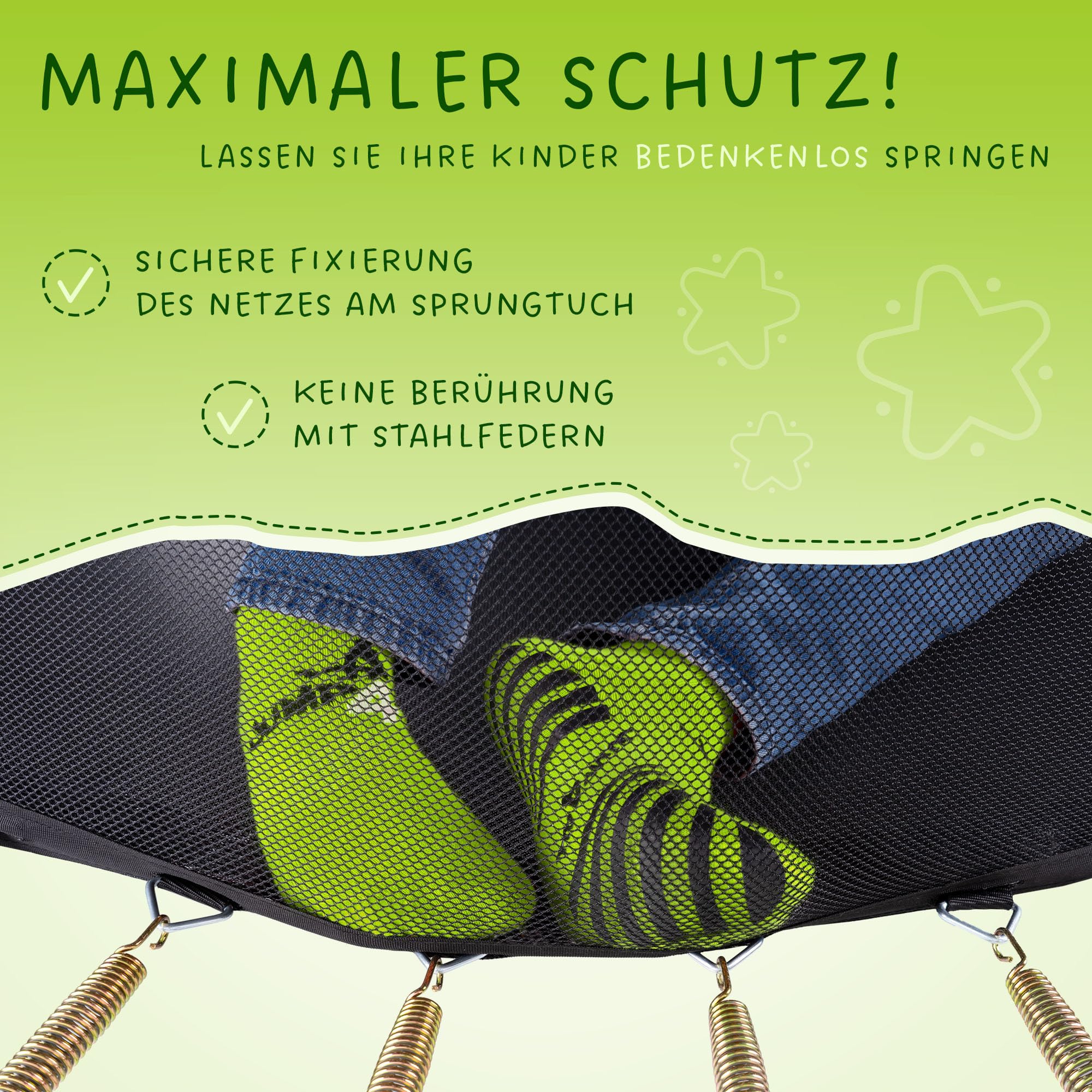 KINETIC SPORTS Trampolin Outdoor 'Ultimate Pro' Ø 244/305/366/427 cm – TÜV Rheinland, Kindertrampolin mit Leiter, Fieberglas-Netz, Gartentrampolin